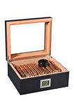 Falconetti Karbon Fiber Camlı Dijital Humidor Puro Kutusu rd06x