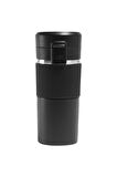 304 Çelik Siyah 380 ml Soğuk Sıcak Kahve El Termos Mug cin908sy