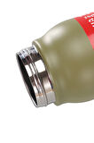 316 L Çelik Yeşil 800 ml Pipetli ve Kulplu Matara Suluk cin945