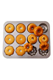 Karbon Çelik 12 li Çiçek Şekil  Donut Kek Pişirme Kalıbı mt122