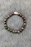 Chavin Lastikli Doğal Unakit Taşlı Kadın Bileklik ey23
