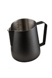 304 Çelik 600 ml Siyah Teflon Kaplama Kahve Süt Köpürtme Potu Sütlük Pitcher 