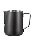 304 Çelik 600 ml Siyah Teflon Kaplama Kahve Süt Köpürtme Potu Sütlük Pitcher 