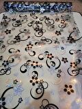 ŞEFFAF MASA ÖRTÜSÜ 1,7 mm 80 cm x 200 cm Kalın DESENLİ Pvc Kaymaz Masa Örtüsü Koruyucu EKLİ ÇİÇEK
