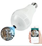 QASUL Wifi 360 Derece Ampül Kamera Panoramik Bakıcı Güvenlik Kamerası Balık Gözlü Ampul Kamera Özellikler