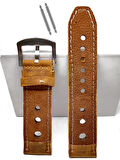 Tissot & Fossil & Panaray  Uyumlu Crayz Hakiki  Deri  24 mm  TABA