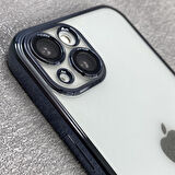 İPHONE 12 PRO MAX UYUMLU GARAJ ARKA ŞEFFAF KAMERA LENS KORUMALI SERT KILIF KENARLAR SİYAH