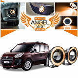 Fiat Doblo D3 Uyumlu, Universal Mercekli Led Angel Sis Farı, 76mm Turuncu Renk