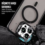 İPHONE 12 UYUMLU MAT LENSLİ STANDLI MAGSAFE KILIF SİYAH