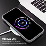 İPHONE 12 UYUMLU MAT LENSLİ STANDLI MAGSAFE KILIF GRİ