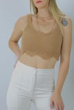 Örme Kolsuz Kadın Triko Vizon - 106471