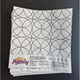 Kapamarka  Pvc Duvar Karosu 30x30cm 4'lü Paket - Siyah Daire Geometrik Desen  0,36m2