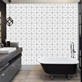 Kapamarka  Pvc Duvar Karosu 30x30cm 4'lü Paket - Siyah Daire Geometrik Desen  0,36m2