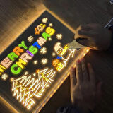 Kapamarka LED Aydınlatmalı Yazı ve Çizim Tahtası - Büyük Boy 30x20 cm