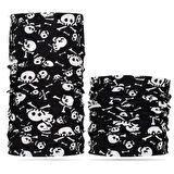 Kapamarka Siyah Beyaz İskelet Baskılı Buff Bandana