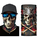 Kapamarka Siyah Korsan Kafatası Baskılı Buff Bandana 30x48 cm