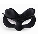 Kapamarka Siyah Süet Mavi Kırmızı Simli Kedi Maskesi