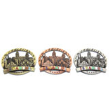 Kapamarka İstanbul Temalı Metal Magnet Yuvarlak Tasarım