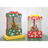 Kapamarka Yılbaşı Temalı Işıklı Müzikli Kar Küresi Hediye Kutusu Tasarımlı