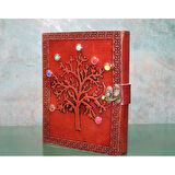 Kapamarka Taşlı Deri Defter Model 6