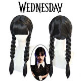 Wednesday Siyah Örgülü Peruk 