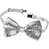 Gümüş Payetli Pullu Papyon