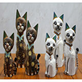 Ahşap 3'lü Kedi Seti 50 Cm Model 3