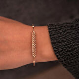 14 Ayar Rose Altın Dorika Minimal Kelepçe Bilezik