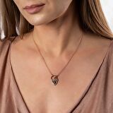 Gümüş Zirkon Taşlı Kilit Kolye