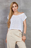 Desenli Crop T-shirt