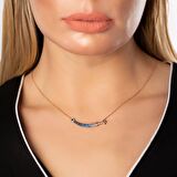 Mavi Zirkon Taşlı Hançer Tasarım 925 Ayar Gümüş Kadın Kolye