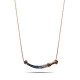 Mavi Zirkon Taşlı Hançer Tasarım 925 Ayar Gümüş Kadın Kolye