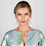 Kişiye Özel İsim Yazılı Gold Renk 925 Ayar Gümüş Kadın Üç Damla Kolye