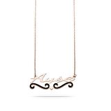 Kişiye Özel İsim Yazılı Rose Renk 925 Ayar Gümüş Kadın Kolye