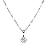 Zarif Tasarım Zirkon Tek Taşlı 925 Ayar Gümüş Kadın Kolye