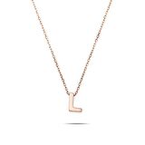 3D Tasarım Rose Renk 925 Ayar Gümüş " L " Harf Kolye