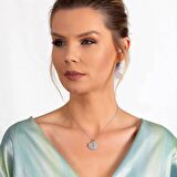 Tesbihane Zirkon Taşlı İstiridye Tasarım Kişiye Özel İsim Yazılı 925 Ayar Gümüş Kadın Kolye