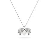 Tesbihane Zirkon Taşlı İstiridye Tasarım Kişiye Özel İsim Yazılı 925 Ayar Gümüş Kadın Kolye