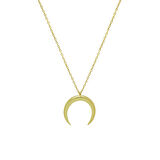 Hilal Tasarım Gold Renk 925 Ayar Gümüş Kadın Kolye