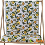 Limon ve Limon Çiçeği Desenli Su ve Leke İtici Panama Keteni Duck Kumaş Bezi 100x180
