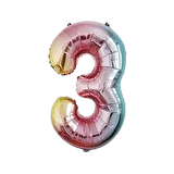 RAKAM BALON FOLYO 3 METALİK RENKLİ ÇİFT  TARAFLI 102 CM DÜ 50 TL
