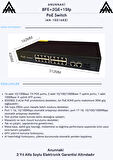 Anunnaki 10316KE 16+2+1 Port Gigabit Poe Switch 16FE+2GE+1SFP IP Kamera Network Poe Gigabit Switch