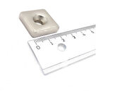 Neodyum Mıknatıs Köşeli Havşalı 20x20mm (delik 10/5.5mm) Kalıklık 5mm 2 Adet