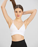 Aurafit Kaplı Arkası Çapraz Derin Dekolte İp Askılı Spor Sütyeni/Büstiyer-9026