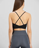 Aurafit Kaplı Arkası Çapraz Derin Dekolte İp Askılı Spor Sütyeni/Büstiyer-9026
