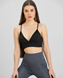 Aurafit Kaplı Arkası Çapraz Derin Dekolte İp Askılı Spor Sütyeni/Büstiyer-9026