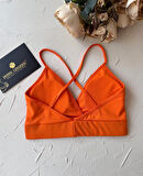 Aurafit Kaplı Arkası Çapraz Derin Dekolte İp Askılı Spor Sütyeni/Büstiyer-9026