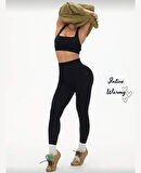 Larosa Siyah Dikişsiz İçi Polar Termal Standart Beden Kışlık Tayt