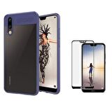 Smcase Huawei P20 Kamera Koruma Silikon Kılıf  Tam Kapatan Cam