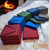 	40x40 Antrasit Gri - Antrasit Biyeli Desensiz Su ve Leke İtici Duck Kumaş Fermuarlı Bağcıklı Biyeli Sandalye Minderi 5 cm